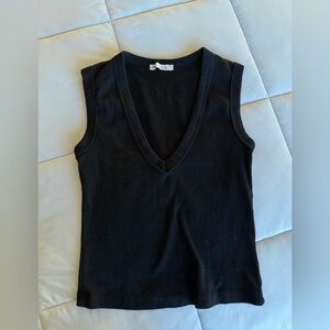 Zara Black V-Neck Tank Top